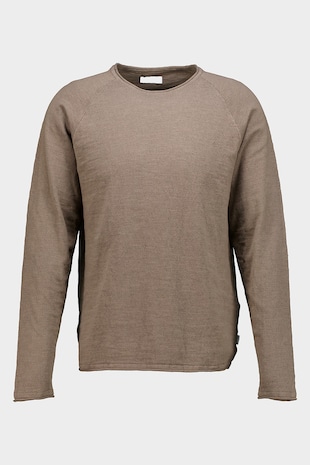 Jack & Jones Pulover din bumbac organic cu decolteu rotund, Maro