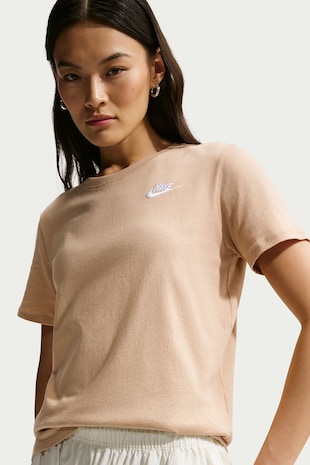 Nike Tricou din bumbac Sportswear Club Essentials, Maro deschis