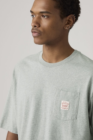 Levi's Tricou lejer de bumbac Workwear, Gri deschis melange