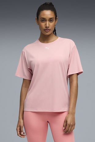 Puma Tricou cu decolteu la baza gatului pentru fitness Tad Essential, Roz deschis