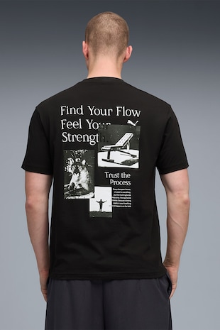 Puma Tricou relaxed-fit GRAPHICS Poster Tee Alpine Snow, Alb/Negru