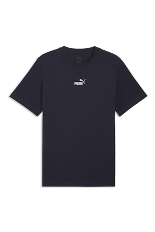 Puma Tricou din bumbac cu detaliu logo Essentials, Albastru ultramarin/Alb optic