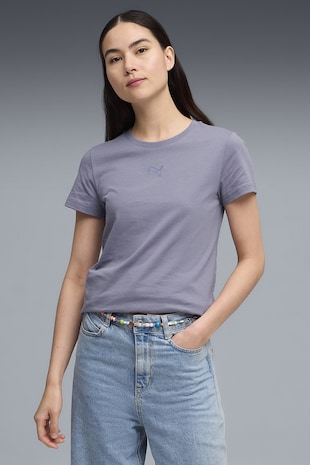 Puma Tricou de bumbac cu logo Essentials, Gri