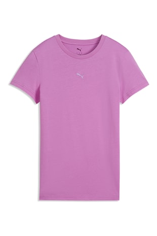 Puma Tricou de bumbac cu logo Essentials, Roz orhidee