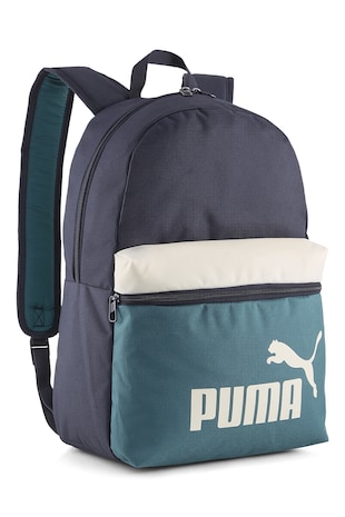 Puma Rucsac cu aspect colorblock PHASE, Alb/Albastru petrol/Bleumarin