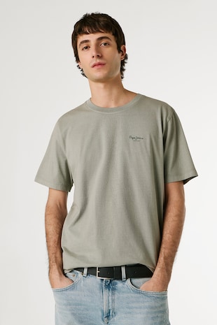 Pepe Jeans London Tricou din bumbac cu logo discret Jacko, Grej