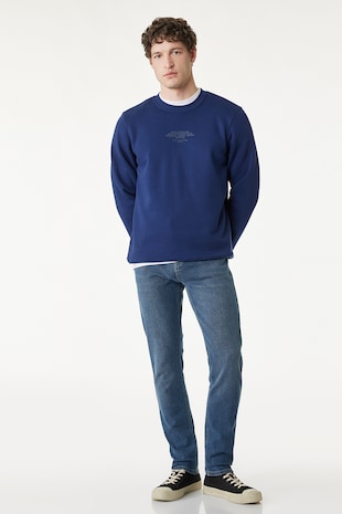 KOTON Blugi slim-fit, Albastru inchis