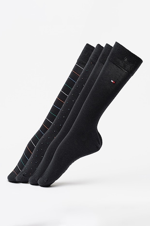 Tommy Hilfiger Set de sosete lungi - 4 perechi, Negru