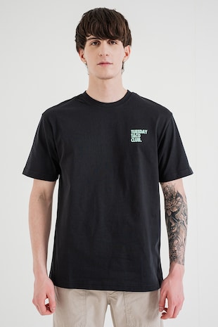 Only & Sons Tricou din bumbac organic cu imprimeu grafic, Verde/Negru