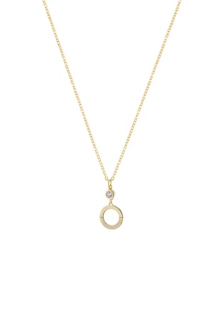Loisir by Oxette Colier placat cu aur de 18K si zirconia, Auriu