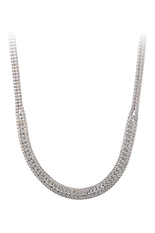 OXETTE Colier placat cu rodiu, cu zirconia, Argintiu