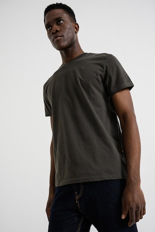 G-STAR Tricou de bumbac organic cu decolteu in V Base, Verde feriga