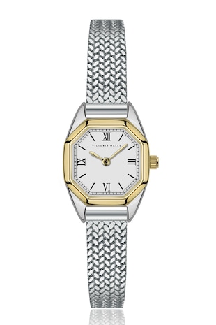 Victoria Walls Ceas quartz cu logo pe cadran, Argintiu/Auriu