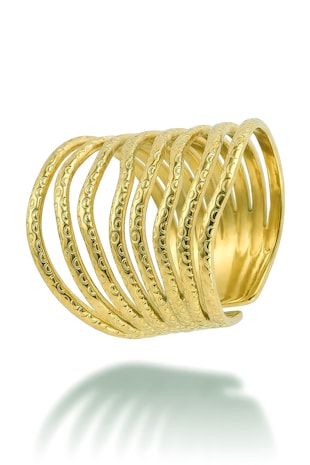 Emily Westwood Inel ajustabil placat cu aur de 18K Olivia, Auriu