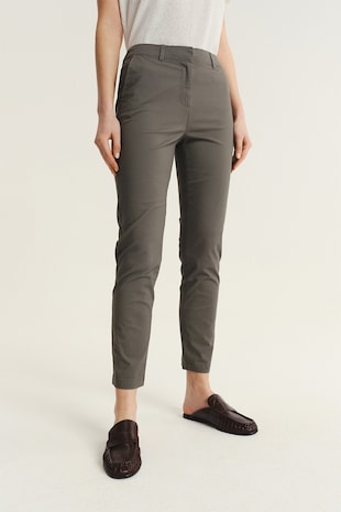GreenPoint Pantaloni chino crop slim fit, Maro taupe