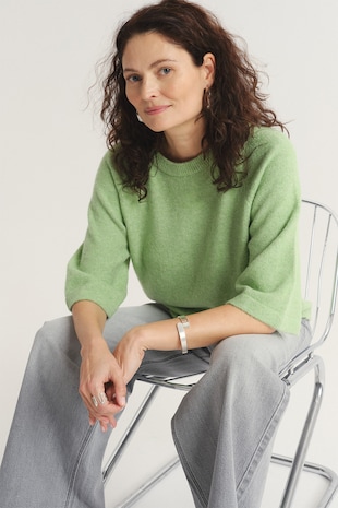 GreenPoint Pulover lejer cu maneci raglan, Verde