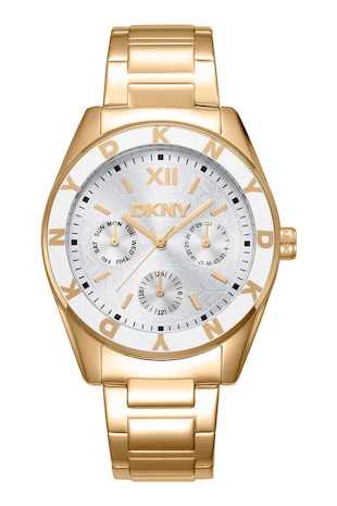 DKNY Ceas din otel inoxidabil cu logo, Auriu