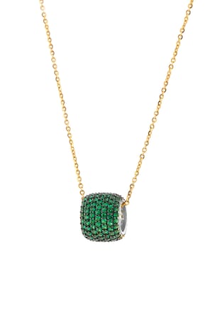 OXETTE Colier din argint placat cu aur de 18K si zirconia Mirror, Auriu