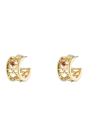 Loisir by Oxette Cercei placati cu aur de 18K si pietre zirconia Basket, Auriu