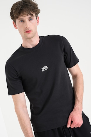 Jack & Jones Tricou cu imprimeu logo camuflaj, Negru
