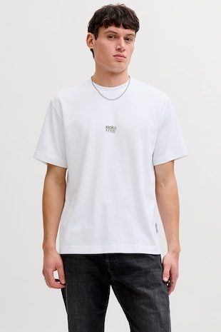 Jack & Jones Tricou cu imprimeu logo camuflaj, Alb optic
