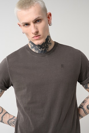 G-STAR Tricou relaxed fit din bumbac organic cu terminatie rotunjita Lash, Maro