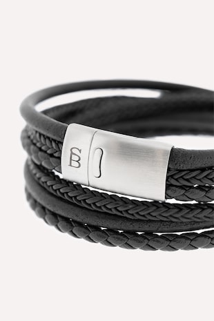 STEEL & BARNETT Bratara de piele, Negru