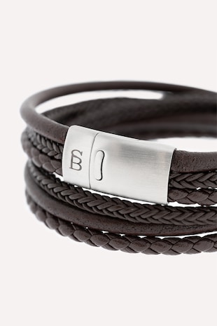 STEEL & BARNETT Bratara de piele, Maro inchis