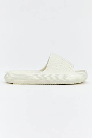 LC WAIKIKI Papuci cu aspect striat, Crem