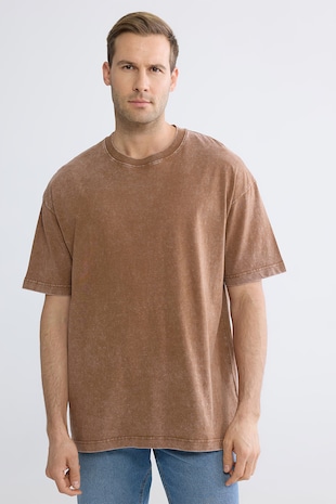 LC WAIKIKI Tricou lejer de bumbac, Maro deschis melange