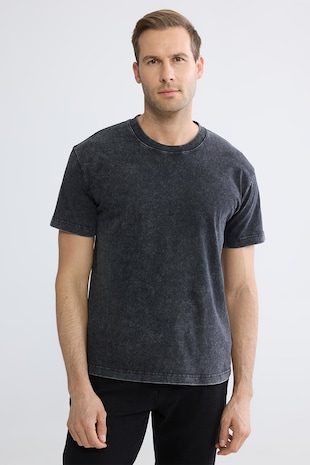 LC WAIKIKI Tricou lejer de bumbac, Negru stins