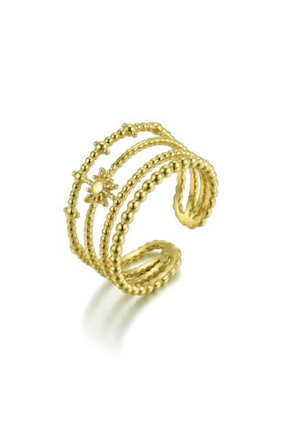Emily Westwood Inel ajustabil placat cu aur de 18K, Auriu