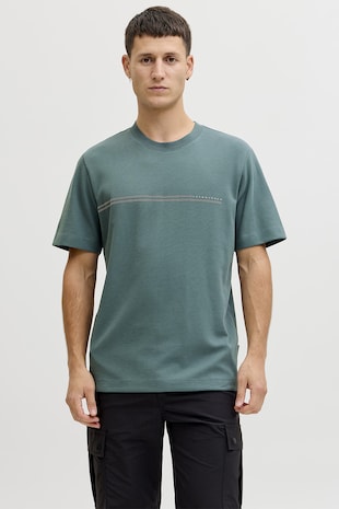 Jack & Jones Tricou lejer cu decolteu la baza gatului, Verde persan