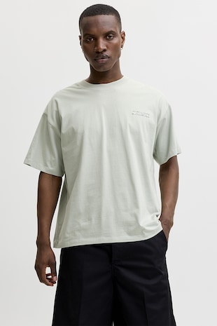 Jack & Jones Tricou cu imprimeu foto pe partea din spate, Gri deschis
