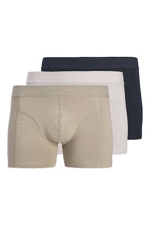 Jack & Jones Set de boxeri din amestec de bumbac organic - 3 perechi, Bej/Crem/Bleumarin