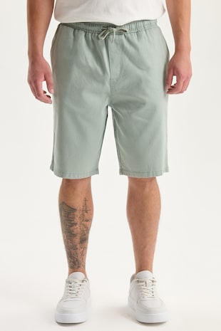 LC WAIKIKI Pantaloni scurti din amestec de bumbac cu snur, Verde pal