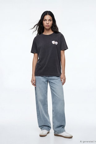 LC WAIKIKI Tricou cu imprimeu Hello Kitty&My Melody, Gri antracit
