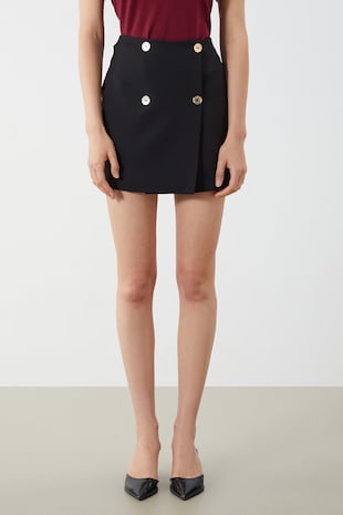 LC WAIKIKI Fusta mini cu talie inalta, Negru