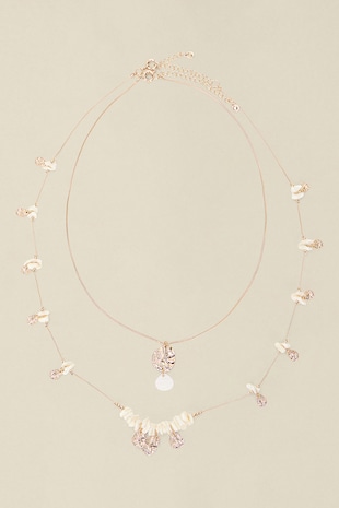 Oltre Colier dublu cu pandantive, Auriu rose