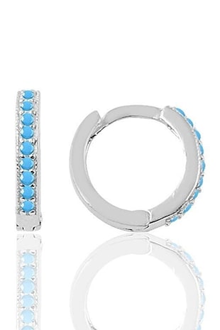 Atelier Miu Cercei din argint 925 decorati cu zirconia, Albastru, Albastru/Argintiu