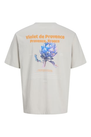 Jack & Jones Tricou din bumbac cu imprimeu pe partea din spate, Gri pal