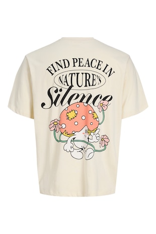 Jack & Jones Tricou din bumbac organic Vintage Cartoon, Crem