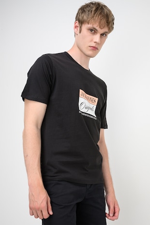 Jack & Jones Tricou din bumbac organic Hyeres, Negru