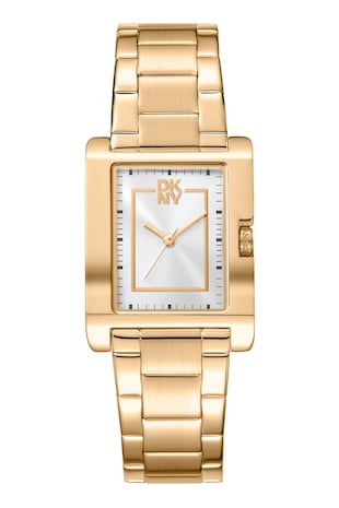 DKNY Ceas quartz cu detalii de otel inoxidabil, Auriu