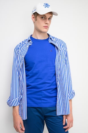 Tommy Jeans Tricou slim fit de bumbac, Albastru royal/Albastru