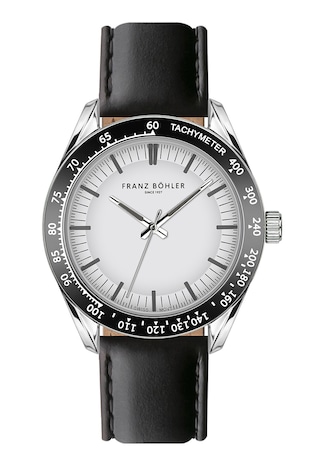 FRANZ BOHLER FRANZ BÖHLER, Ceas quartz cu o curea din piele, Argintiu