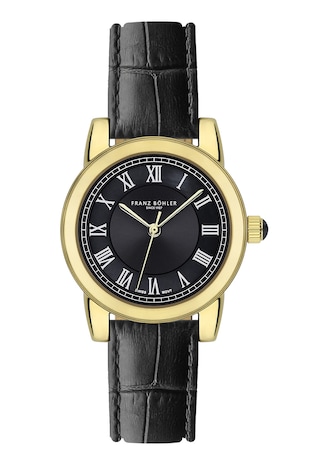 FRANZ BOHLER FRANZ BÖHLER, Ceas quartz cu o curea din piele, Negru