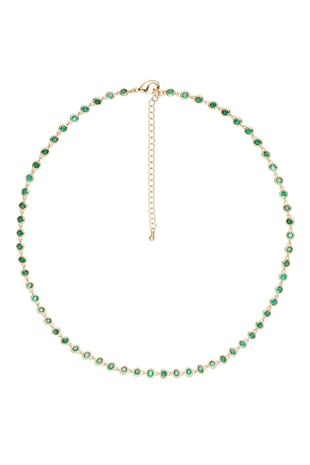 U.S. Polo Assn. Colier cu cristale Beverly, Verde/Auriu
