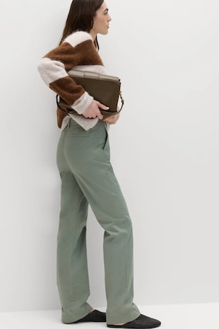 Marks & Spencer Pantaloni chino cu croiala dreapta, Verde pal