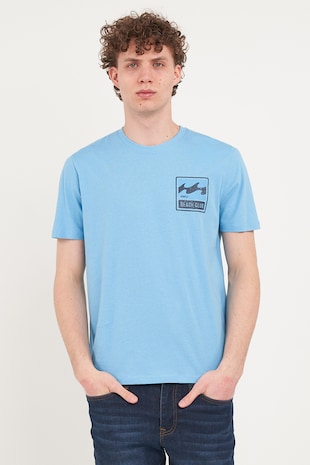 KVL by KENVELO Tricou din bumbac cu imprimeu, Albastru deschis